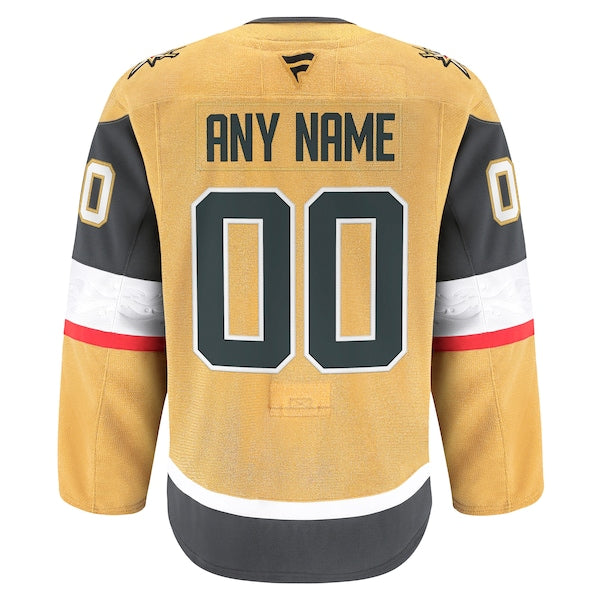 Vegas Golden Knights Home Authentic Pro Custom Jersey - Gold - Image 3