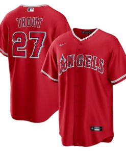 Mike Trout Los Angeles Angels Nike Alternate Replica Player Name Jersey - Red/Silver/White
