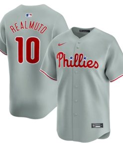Alternative view of J.T. Realmuto Philadelphia Phillies Nike Away Limited Player Jersey - Gray/White