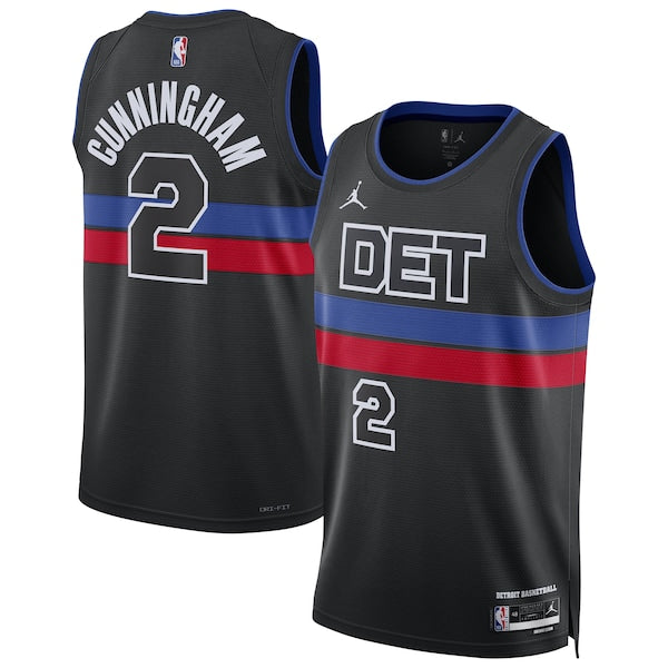 Cade Cunningham Detroit Pistons Nike Unisex Swingman Jersey - Statement Edition - Black/Blue/White - Image 6