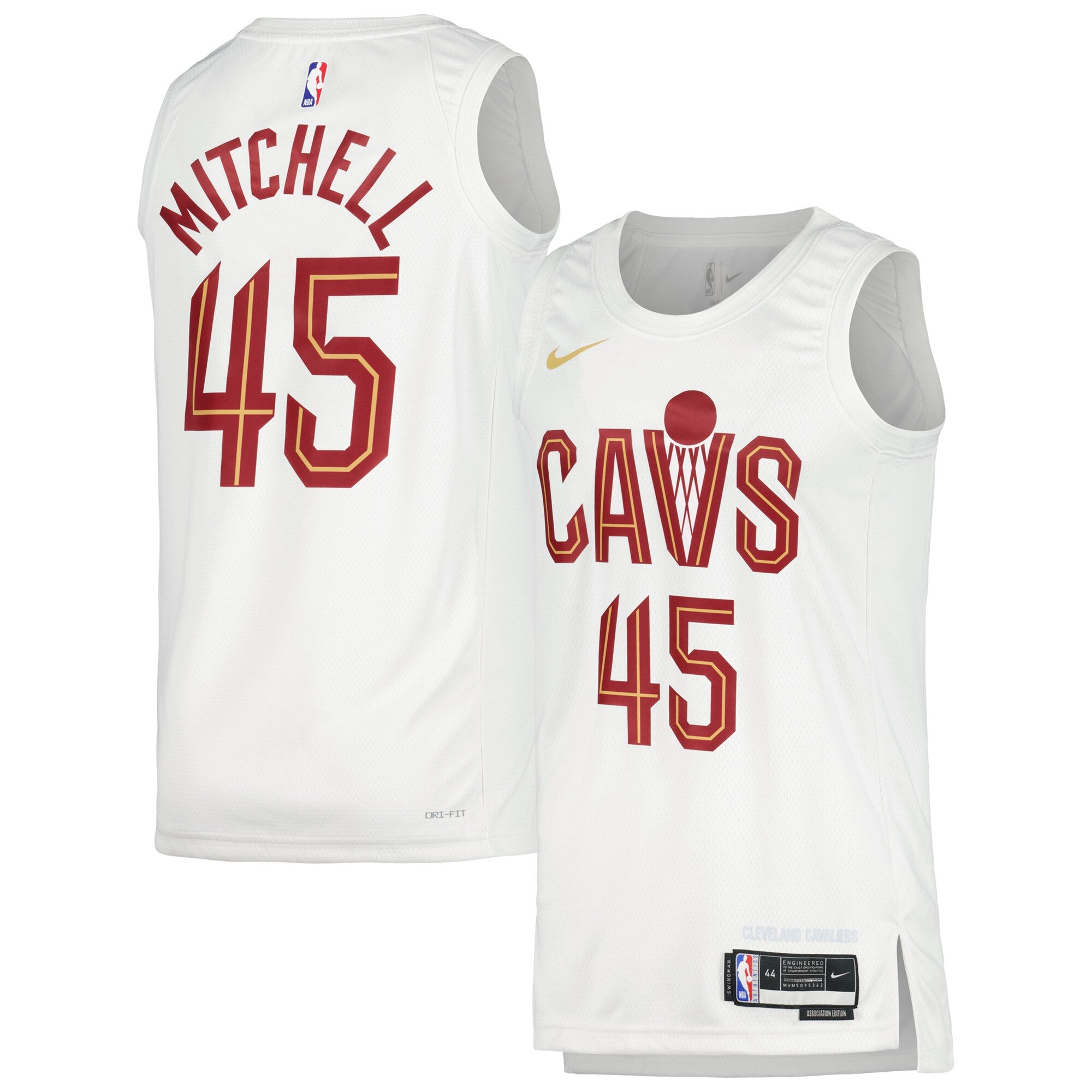 Donovan Mitchell Cleveland Cavaliers Nike Unisex Swingman Jersey - Icon Edition - Wine/White - Image 6