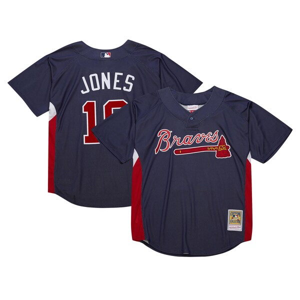 Chipper Jones Atlanta Braves Cooperstown Collection 2007 Batting Practice Jersey - Navy - Image 2