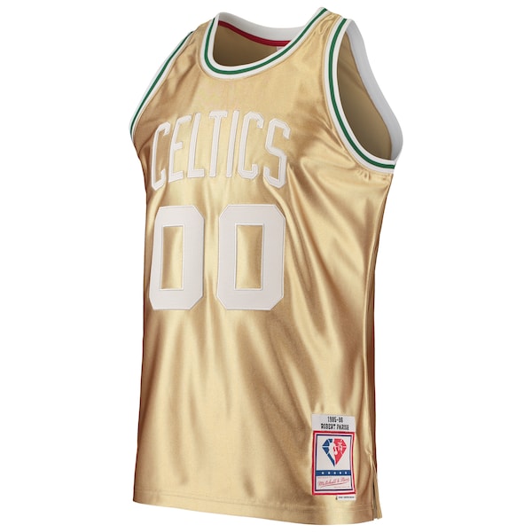 Robert Parish Boston Celtics 75th Anniversary 1985/86 Hardwood Classics Swingman Jersey - Gold - Image 2