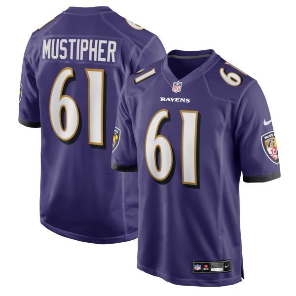 Sam Mustipher Baltimore Ravens Nike Team Game Jersey - Purple