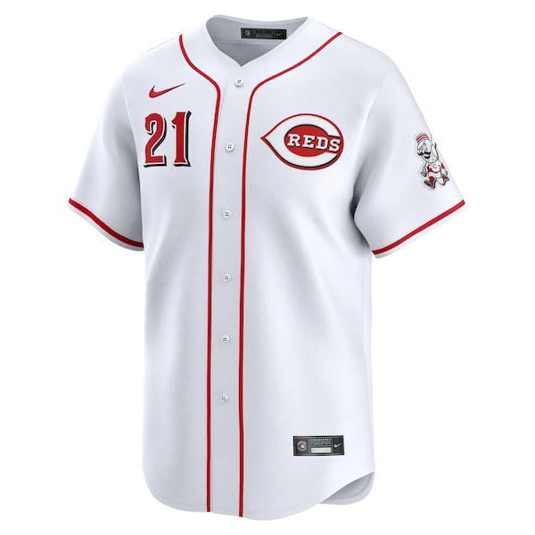 Hunter Greene Cincinnati Reds Nike Home Limited Player Jersey - White - Image 3