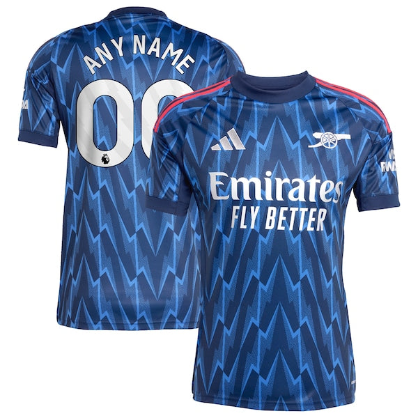 Arsenal adidas 2025/26 Away Replica Custom Jersey - Blue/Red - Image 2