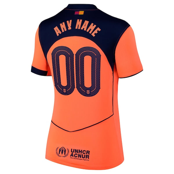 Barcelona Nike Women's 2025/26 Third Replica Custom Jersey - Orange/Gold/Blue - Image 6