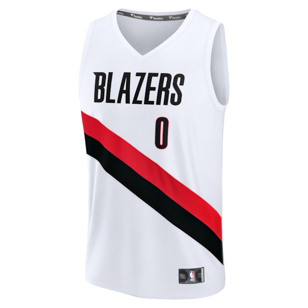 Damian Lillard Portland Trail Blazers Fast Break Replica Jersey - White - Association Edition - Image 2