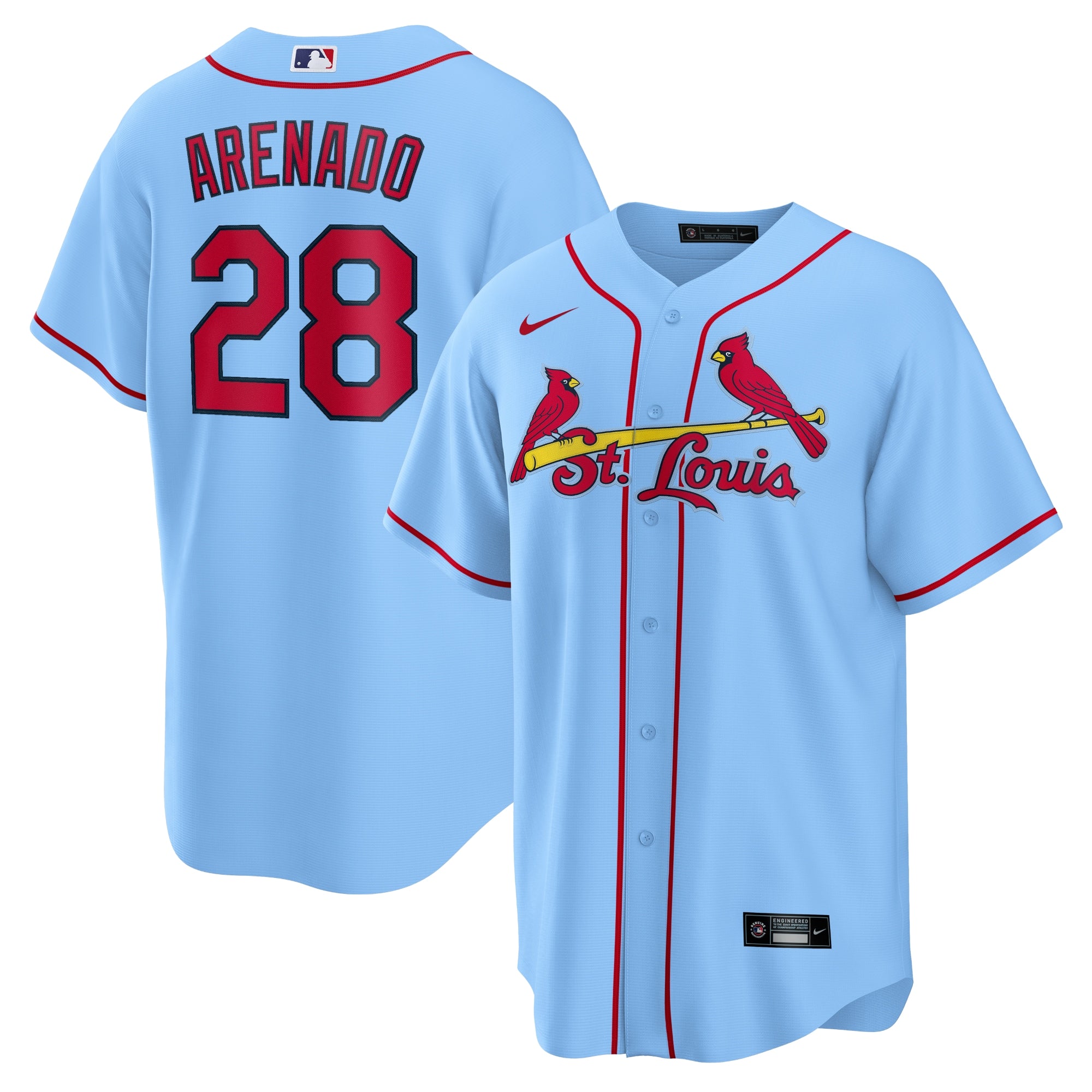 Nolan Arenado St. Louis Cardinals Nike Alternate Official Replica Player Jersey - Cream/Light Blue/Red/White - Image 5