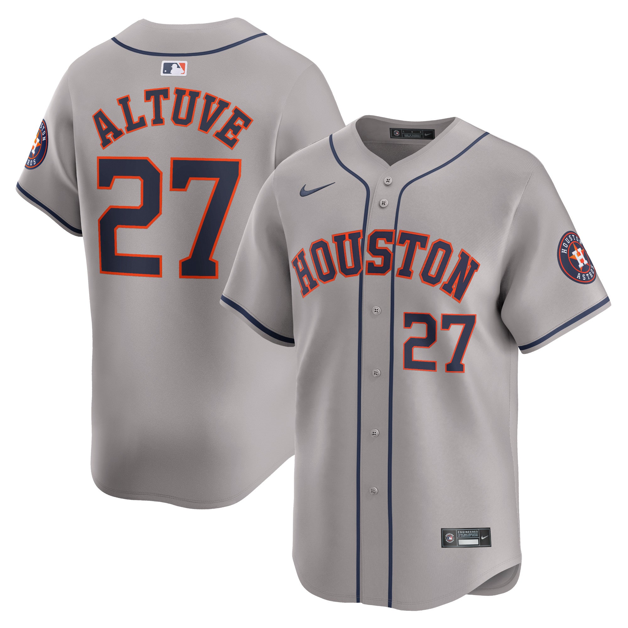 Jose Altuve Houston Astros Nike Home Limited Player Jersey - White/Gray - Image 6