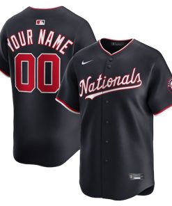 Alternative view of Washington Nationals Nike Alternate Limited Custom Jersey - Navy/White