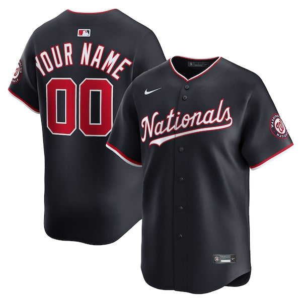 Washington Nationals Nike Alternate Limited Custom Jersey - Navy/White - Image 2