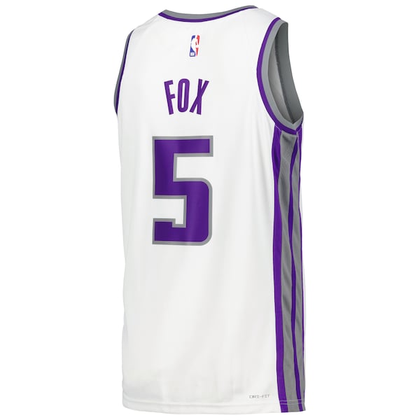 De'Aaron Fox Sacramento Kings Nike Swingman Player Jersey - Association Edition - White - Image 3