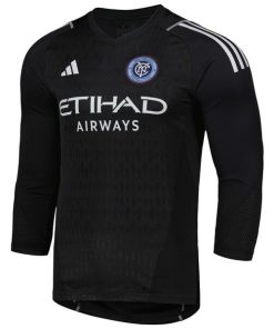 Alternative view of New York City FC adidas 2024 Goalkeeper Long Sleeve Replica Jersey - Black
