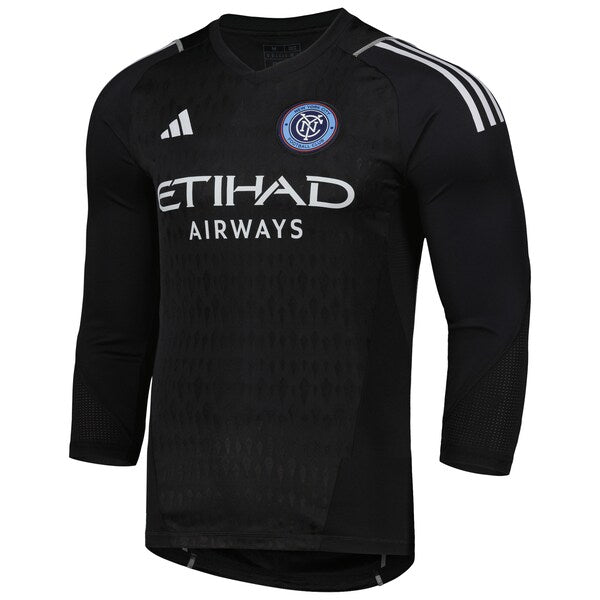 New York City FC adidas 2024 Goalkeeper Long Sleeve Replica Jersey - Black - Image 2