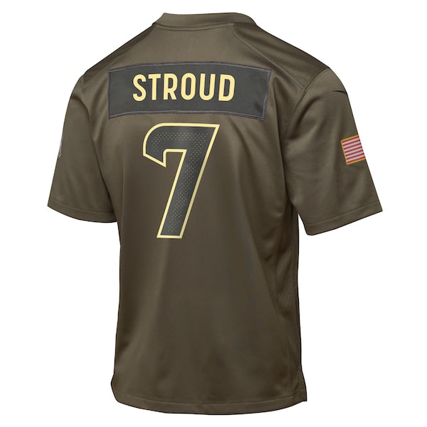 C.J. Stroud Houston Texans Nike Youth 2025 Salute to Service Game Jersey - Olive - Image 3