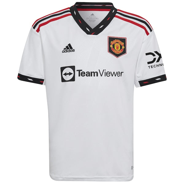 Manchester United adidas Youth 2022/23 Away Blank Replica Jersey - White - Image 2