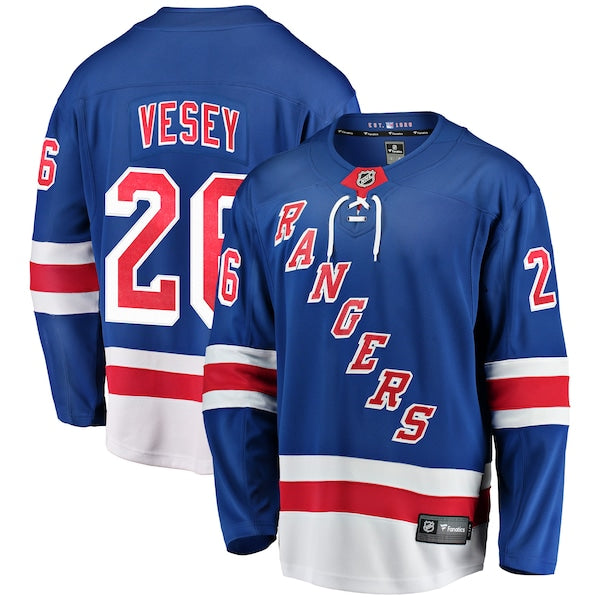 Jimmy Vesey New York Rangers Home Breakaway Player Jersey - Blue