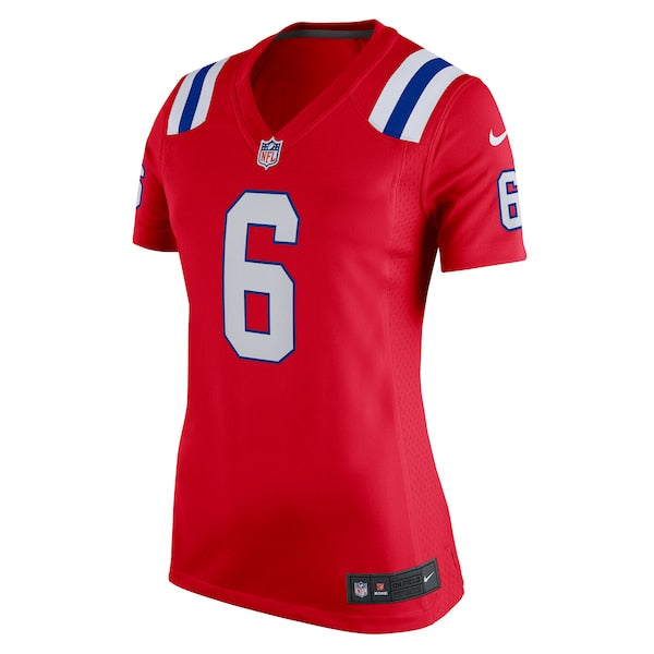Christian Gonzalez New England Patriots Nike Women's Alternate Team Game Jersey - Red/Navy/White - Image 3