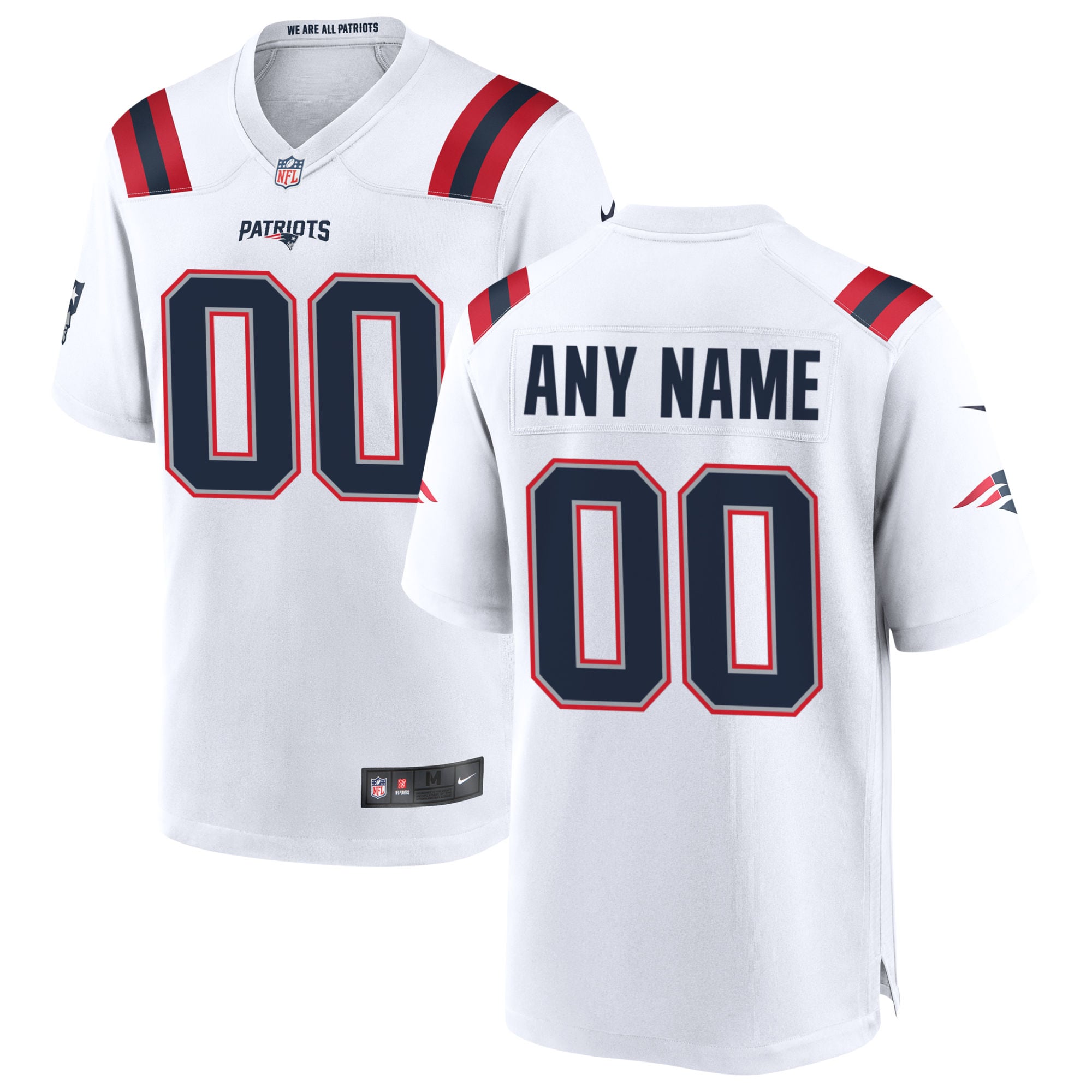 New England Patriots Nike 2025 Rivalries Collection Custom Game Jersey - Storm Blue/White/Navy/Red - Image 8