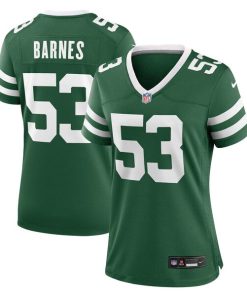 Alternative view of Zaire Barnes New York Jets Nike Women's Team Game Jersey - Legacy Green