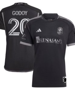 Anibal Godoy Nashville SC adidas 2024 Man In Black Kit Authentic Player Jersey - Black