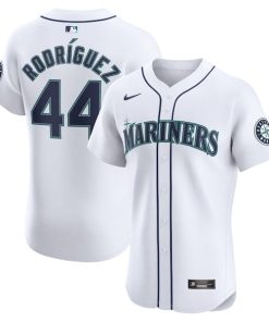 Alternative view of Julio Rodr¨ªguez Seattle Mariners Nike Home Elite Player Jersey - White