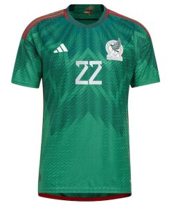 Alternative view of Hirving Lozano Mexico National Team adidas 2022/23 Home Authentic Jersey - Green