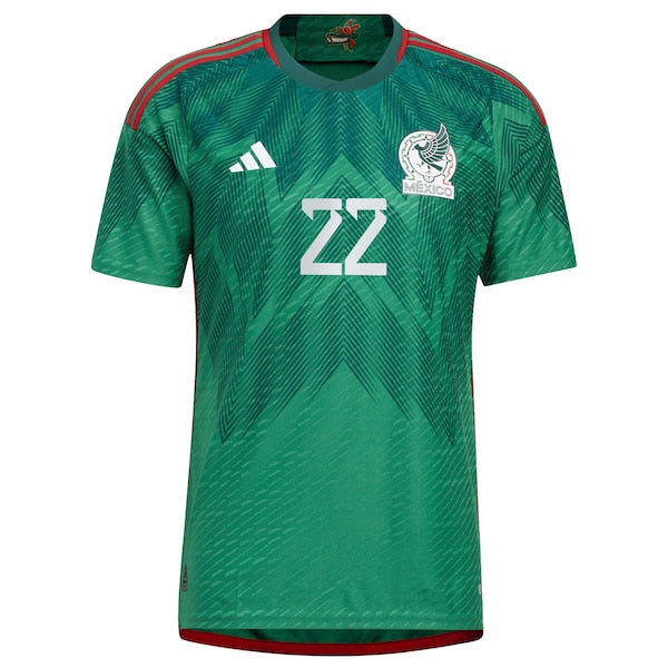 Hirving Lozano Mexico National Team adidas 2022/23 Home Authentic Jersey - Green - Image 2