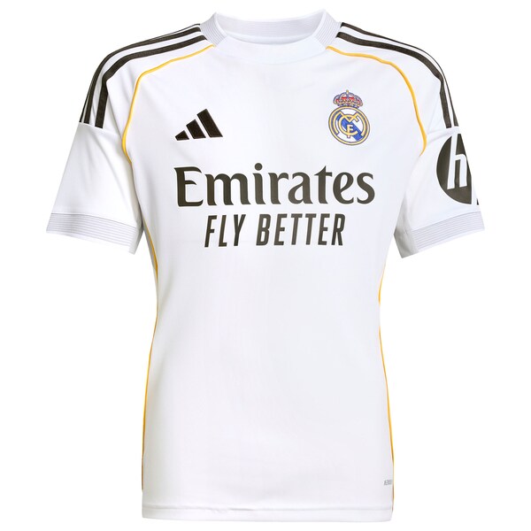 Los Merengues adidas Youth 2025/26 Home Replica Jersey - White/Blue - Image 3