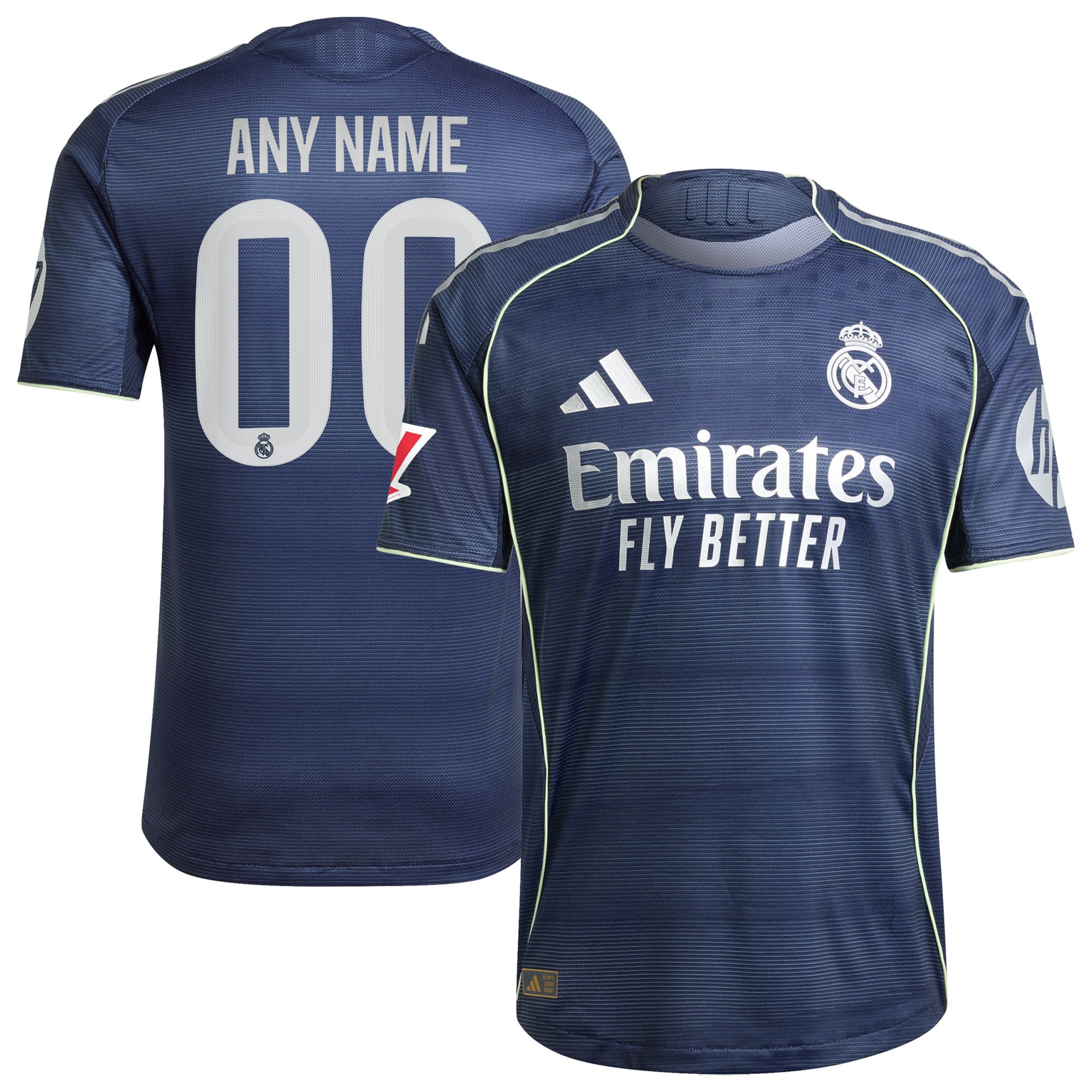 Los Merengues adidas 2025/26 Home Authentic Custom Jersey - White/Blue - Image 6