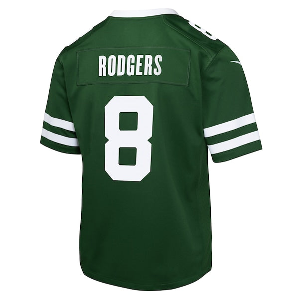 Aaron Rodgers New York Jets Nike Youth Game Jersey - Gotham Green/Black/White - Image 4
