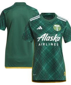 Portland Timbers adidas Women's 2024 Portland Plaid Kit Replica Jersey - Green
