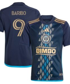 Tai Baribo Philadelphia Union adidas Youth 2024 The XV Kit Replica Player Jersey - Navy