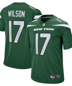 Alternative view of Garrett Wilson New York Jets Nike Player Game Jersey - Green/White