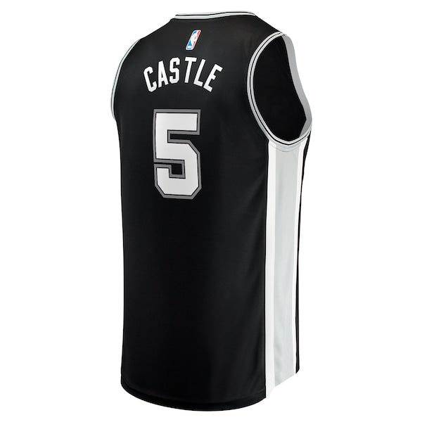 Stephon Castle San Antonio Spurs Youth 2024 NBA Draft Fast Break Player Jersey - Icon Edition - Black - Image 3