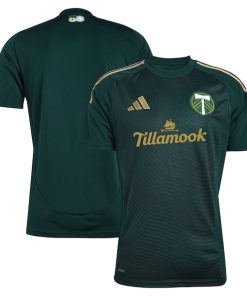 Alternative view of Portland Timbers adidas 2025 Forever Green & Gold Replica Jersey - Green
