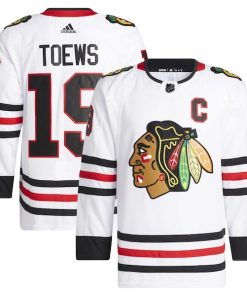 Jonathan Toews Chicago Blackhawks adidas Away Primegreen Authentic Pro Player Jersey - White/Red