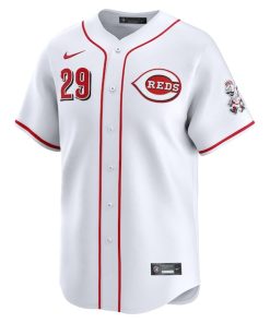 Alternative view of TJ Friedl Cincinnati Reds Nike Home Limited Player Jersey - White