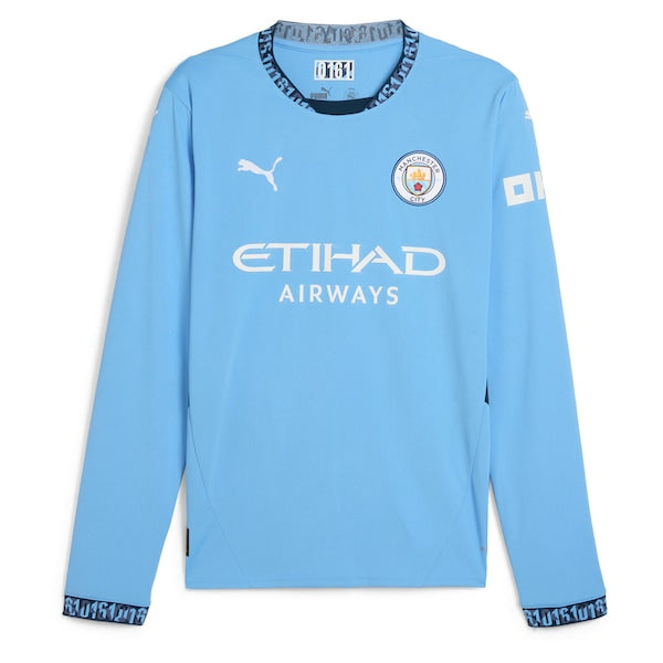 Kevin De Bruyne Manchester City Puma 2024/25 Home Replica Long Sleeve Player Jersey - Light Blue - Image 3