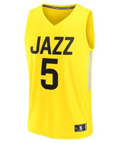 Alternative view of Cody Williams Utah Jazz  2024 NBA Draft Fast Break Player Jersey - Icon Edition - Yellow
