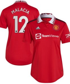 Tyrell Malacia Manchester United adidas Women's 2022/23 Home Replica Player Jersey - Red