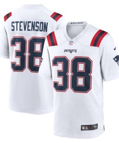 Rhamondre Stevenson New England Patriots Nike Game Player Jersey - White/Navy/Red