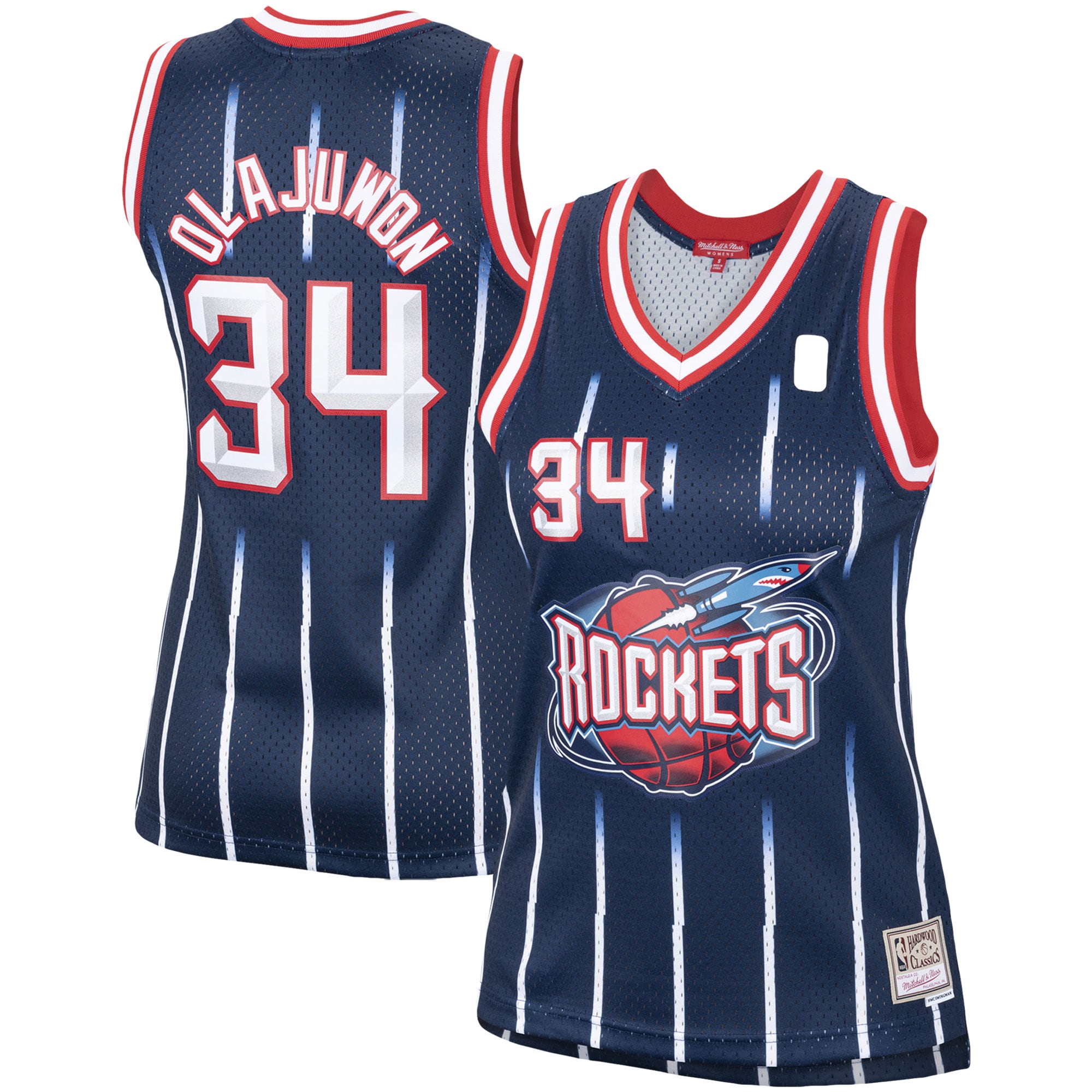 Hakeem Olajuwon Houston Rockets Women's 1993/94 Hardwood Classics Swingman Jersey - Red/Navy - Image 5