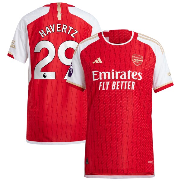 Kai Havertz Arsenal adidas 2023/24 Home Authentic Player Jersey - Red/Yellow - Image 2