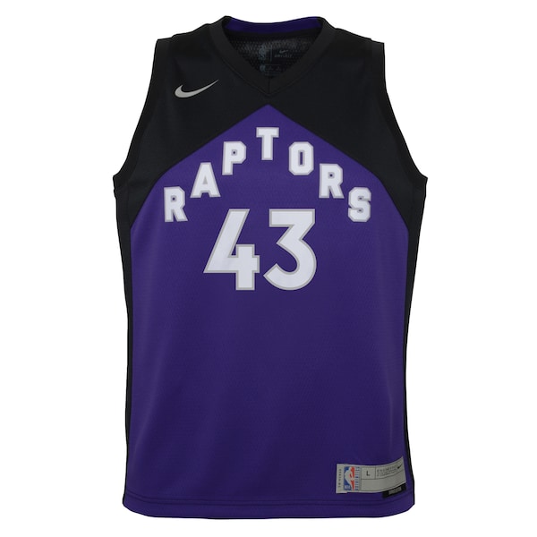 Pascal Siakam Toronto Raptors Nike Youth 2020/21 Swingman Player Jersey Black/Purple - Earned Edition - Image 2