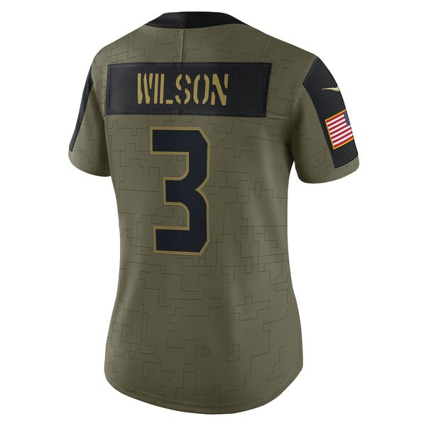 Russell Wilson Seattle Seahawks Nike Women's 2021 Salute To Service Limited Player Jersey - Olive - Image 3
