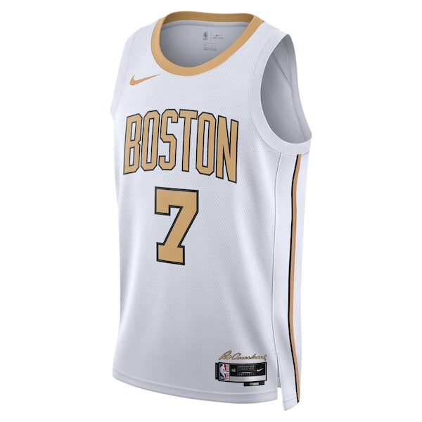 Jaylen Brown Boston Celtics Nike Unisex 2025/26 Swingman Jersey - White - City Edition - Image 2