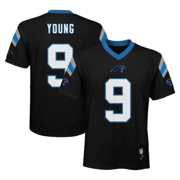 Bryce Young Carolina Panthers Youth Replica Player Jersey - Black - Image 4