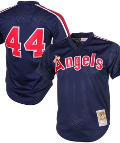 Alternative view of Reggie Jackson California Angels Cooperstown Mesh Batting Practice Jersey - Navy